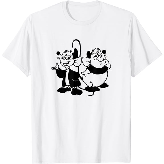 Cinderella Jaq & Gus Simple Outline DTG Print Unisex T-Shirt