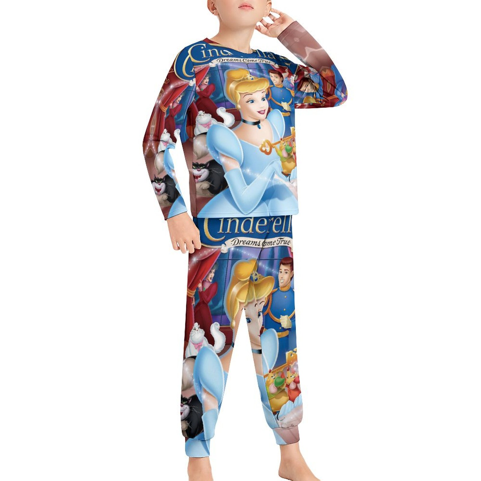 Cinderella Ki-ds Pajamas 2 Piece Pjs Set Little Big Bo-ys Gi-rls ...