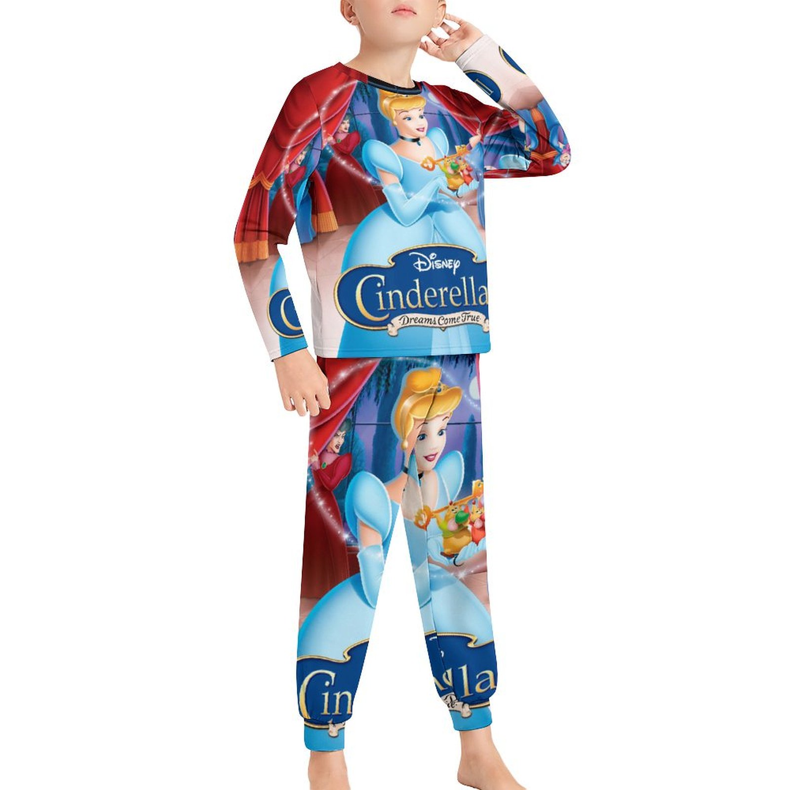 Cinderella Ki-ds Pajamas 2 Piece Pjs Set Little Big Bo-ys Gi-rls ...