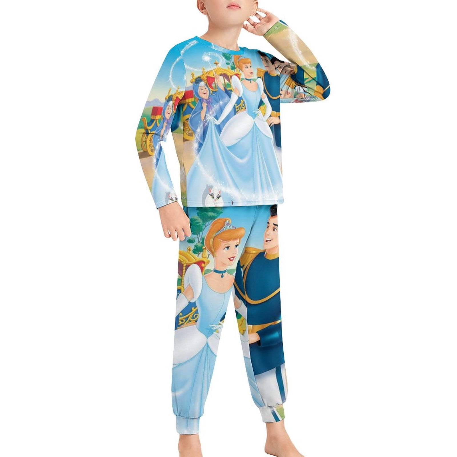 Cinderella Ki-ds Pajamas 2 Piece Pjs Set Little Big Bo-ys Gi-rls ...