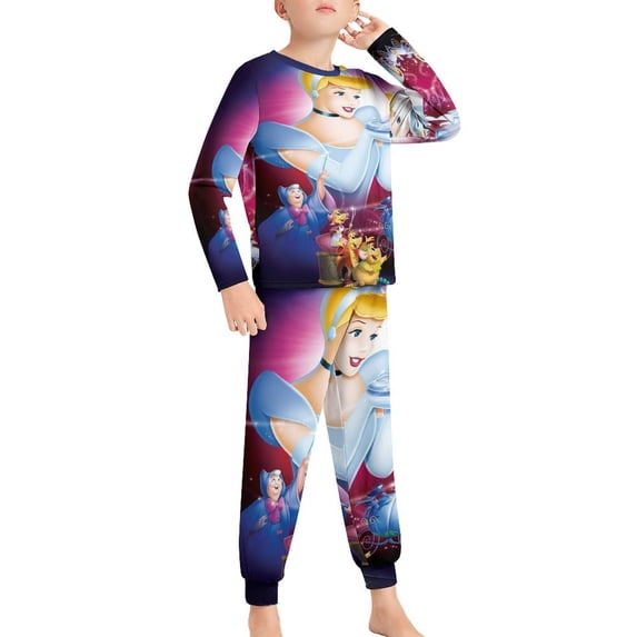 Cinderella Ki-ds Pajamas 2 Piece Pjs Set Little Big Bo-ys Gi-rls Sleepwear
