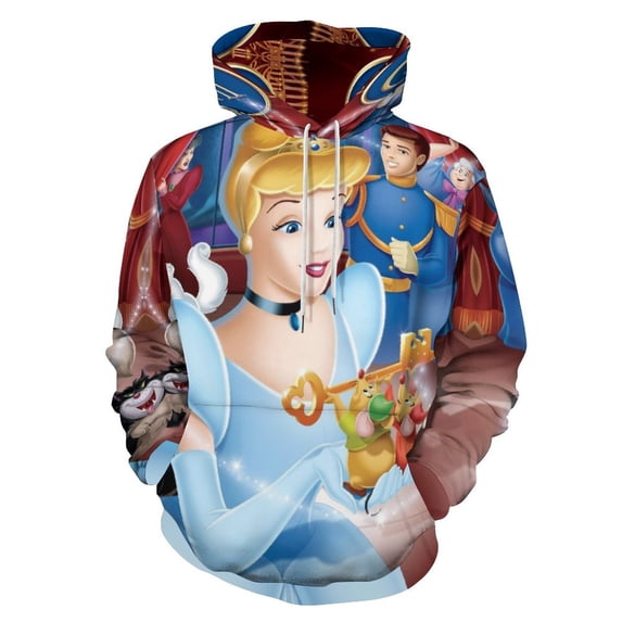 Cinderella Mens Womens Novelty Hoodie 3D Print Pullover Hooded Long Sleeve Sweatshirts Tops Blouse with Pocket