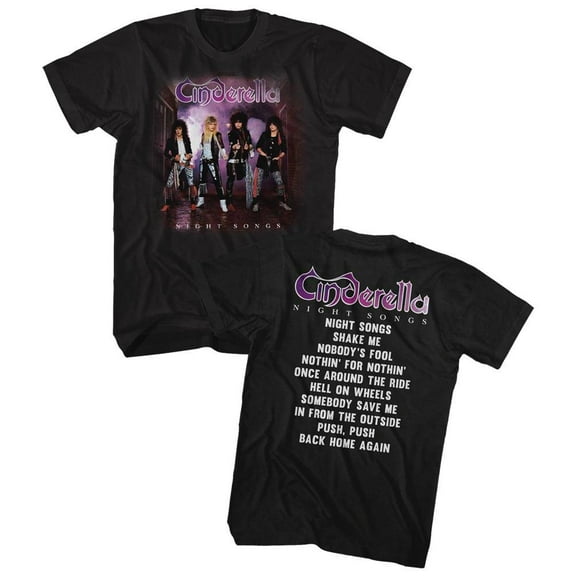 Cinderella Night Songs Album Black Adult T-Shirt