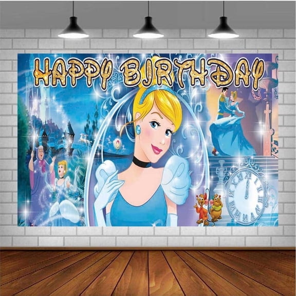 Cinderella Banner Poster Wall Decor Birthday Backdrop Background Party Supplies Taspestry