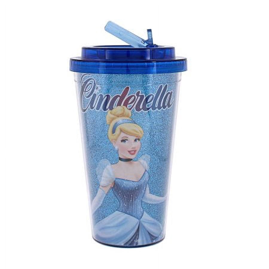 Cinderella Princess 16oz Plastic Flip Straw Cold Cup