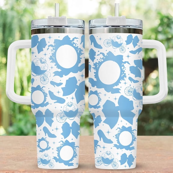 Cinderella Princess 40oz Tumbler, Disney Trip Tumbler With Handler, Disney Princess Insulated Cup, Bibbidi Bobbidi Boo Gift