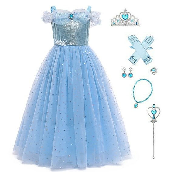 Cinderella Princess Girls Dress Christmas Halloween Party Christmas Birthday Costume