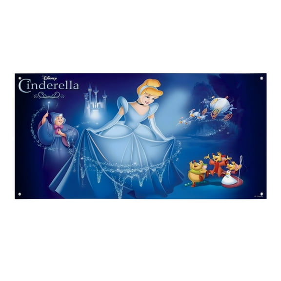 Cinderella Princess-Theme Backdrops Banner Birthday Party Decor Supplies Personalized Party Backdrop Decoration,5x3ft150x90cm