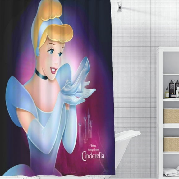 Cinderella Princess-theme Bathroom Shower Curtain Home Decor,Bath Curtains Durable Waterproof Bath Curtain , Adluts Girls Boys Bathroom Decor House Gifts 71x71inch180cmX180cm)