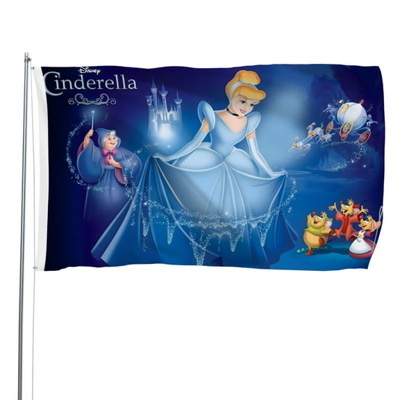 Cinderella Princess-themed Printed Flag Perfect gift for fans, friends, and family members, and suitable for indoor and outdoor activities, party decorations.48"x71" (120180cm)