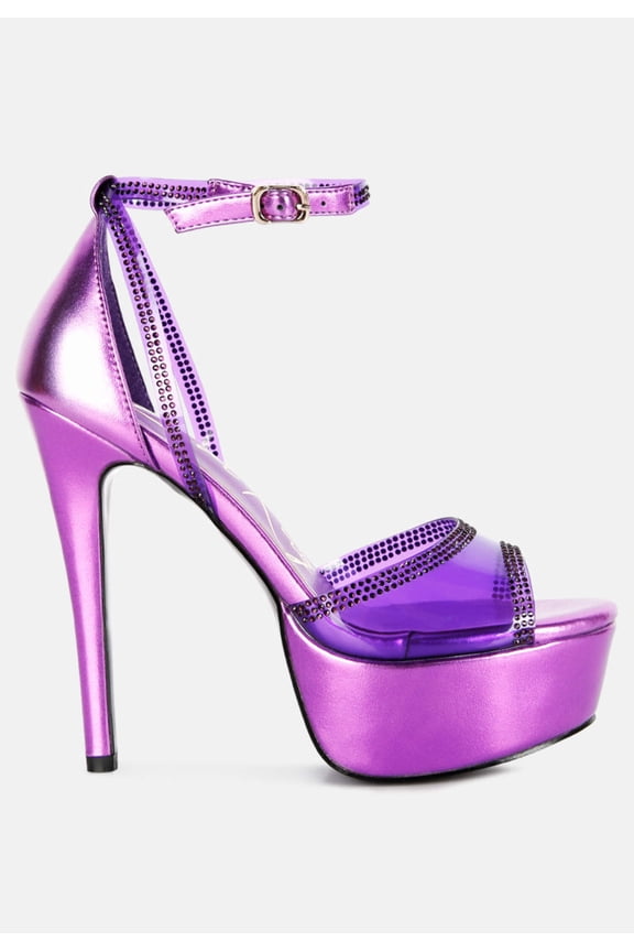 Cinderella Rhinestones Embellished Stiletto Platform Sandals