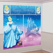 Amscan Disney's Cinderella Scene Setters, Blue, 59" x 65"
