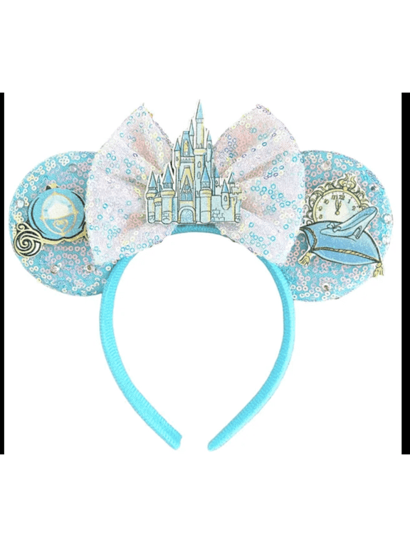 Cinderella Sequin Mickey Minnie Ears Headband / Minnie Inspired Princess Ears / Minnie Headband
