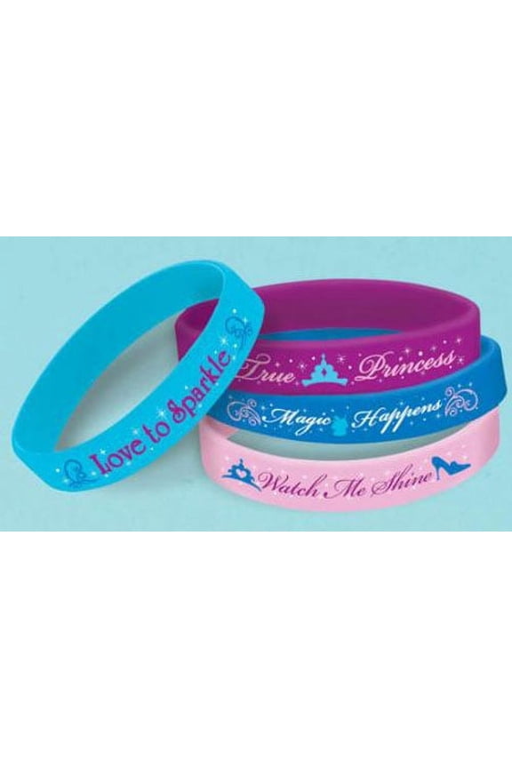Cinderella 'Sparkle' Rubber Bracelets / Favors (4ct)