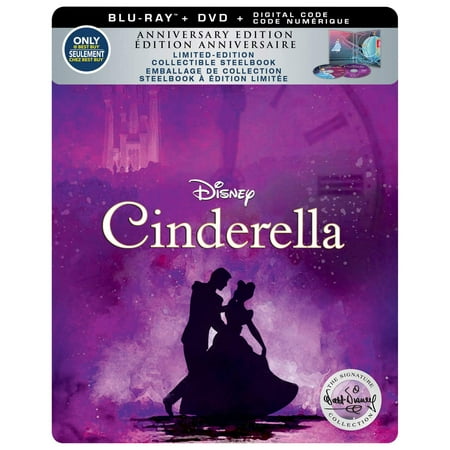 Cinderella The Signature Collection Limited Edition Steelbook Blu Ray + DVD + Digital