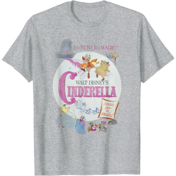 Cinderella Vintage Classic Movie Poster DTG Print Unisex T-Shirt
