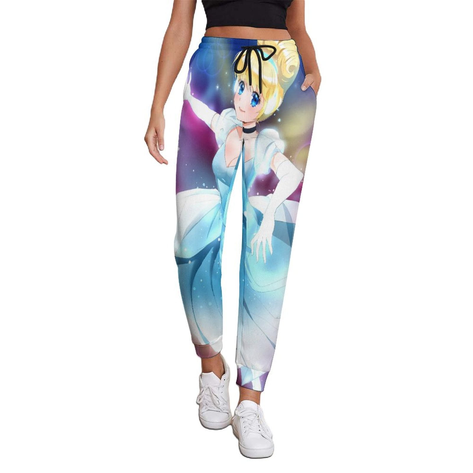 Cinderella Women's Sweatpants Graphic Print High Waist Casual Joggers 