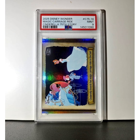 Cinderella boards her magic carriage ride 2025 Topps Disney #C75-14 PSA 9