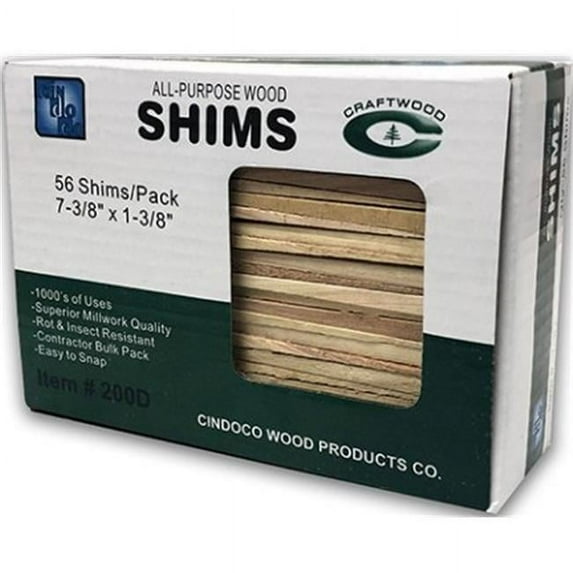 Cindoco 200-D 7.38 in. Wood Shims - Pack of 56