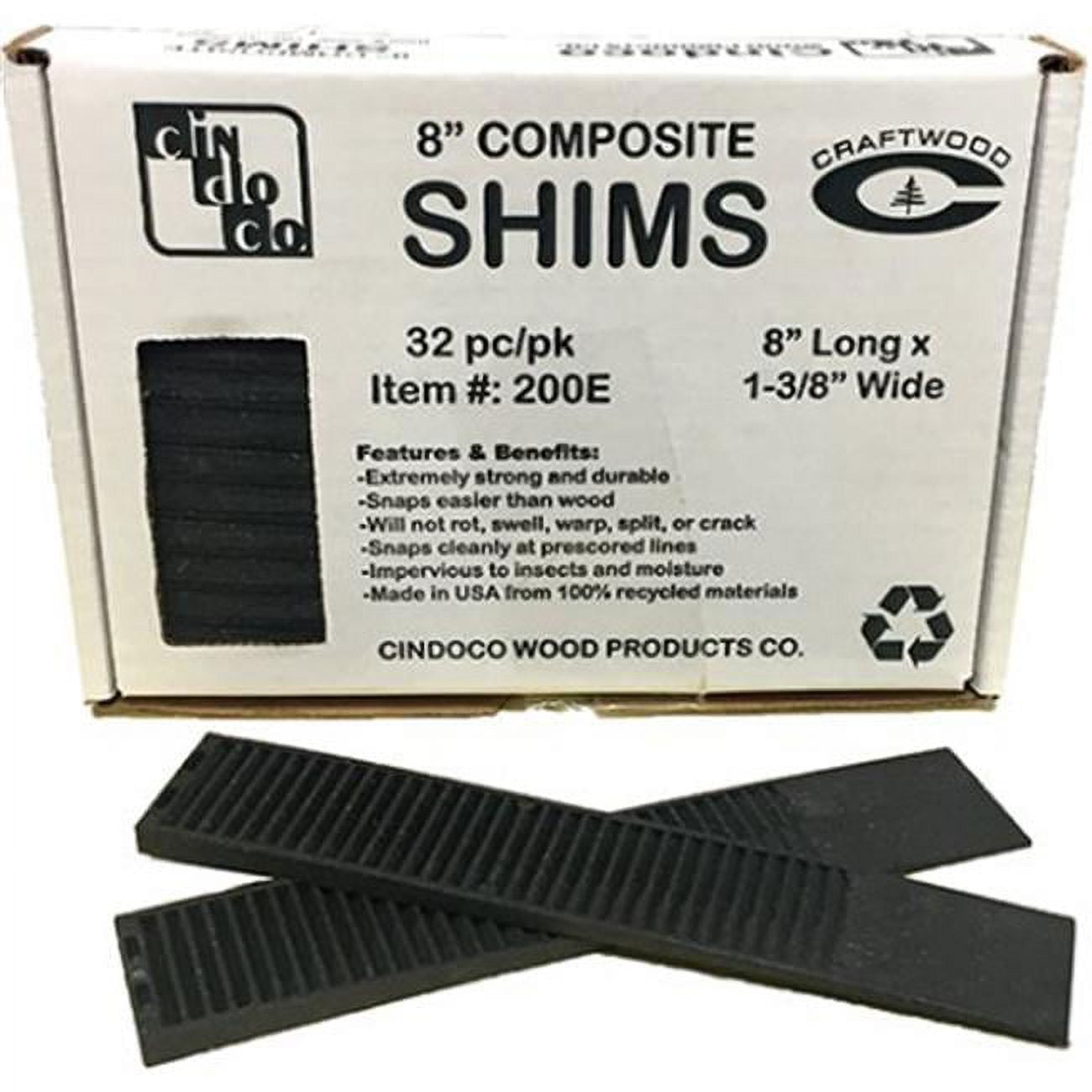 Cindoco 200E 8 in. Composite Shims Pack of 32