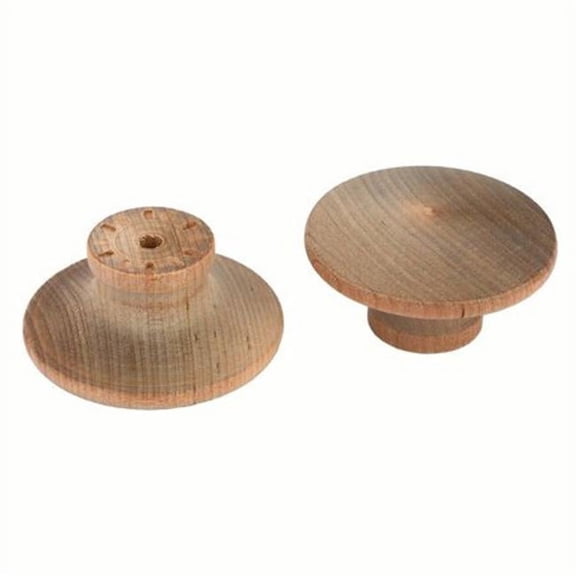Cindoco Wood Products FKR200 2 in. Round Wood Knob - 2 Piece Per Bag
