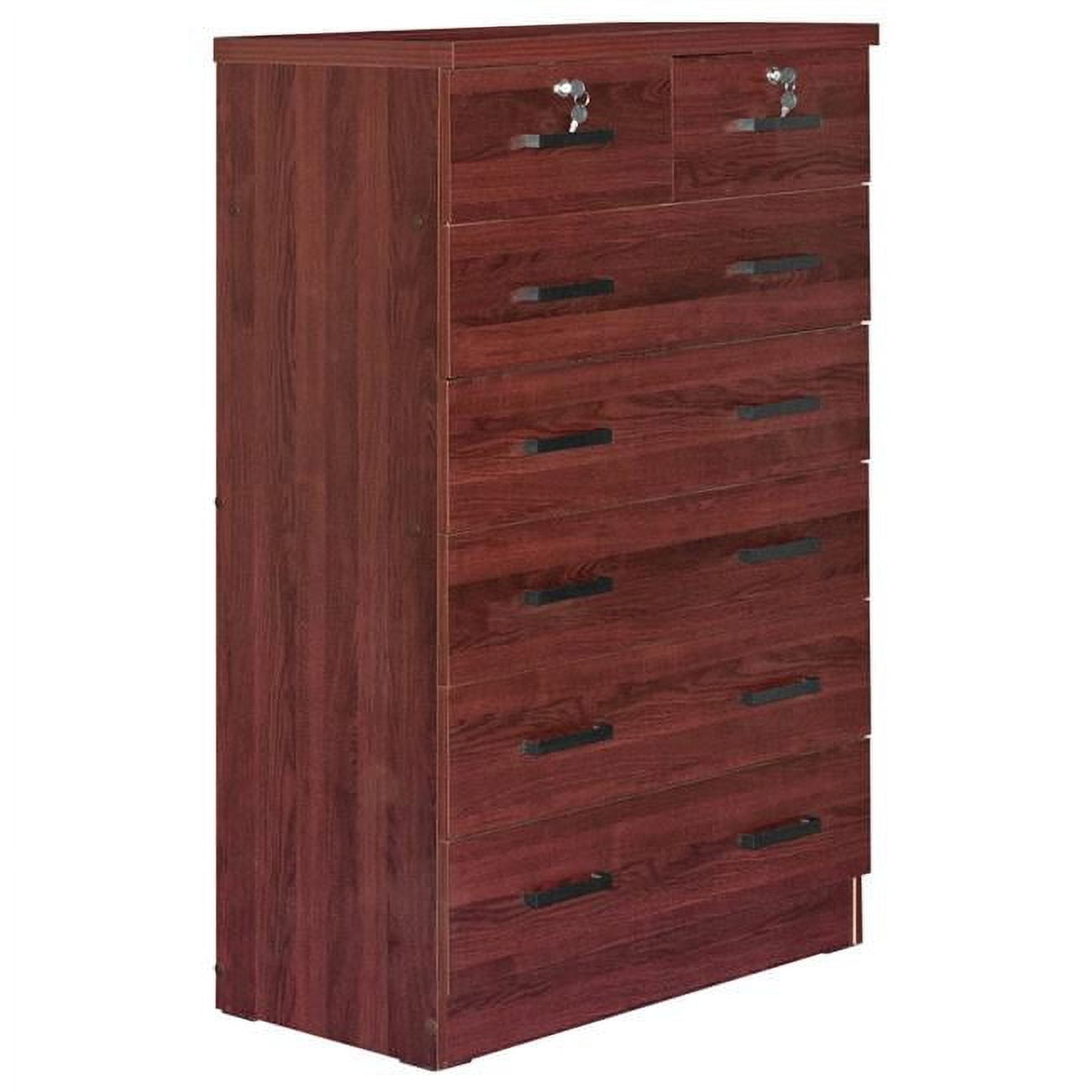 Home Furniture Cindy 4 Drawer Chest Wooden Dresser with Lock - Black