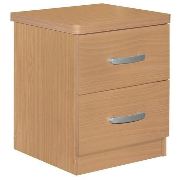 Cindy Faux Wood 2 Drawer Nightstand, Beech - 20 x 17 x 16 in.