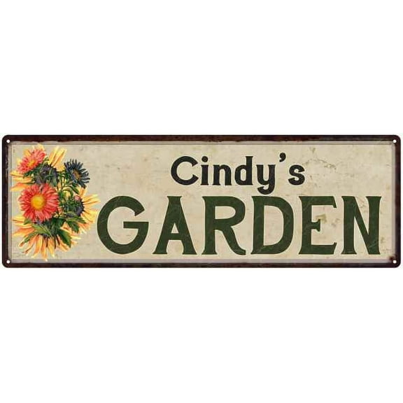 Cindy's Garden Sign Flower Chic Decor 6x18 Sign Gift 106180017116