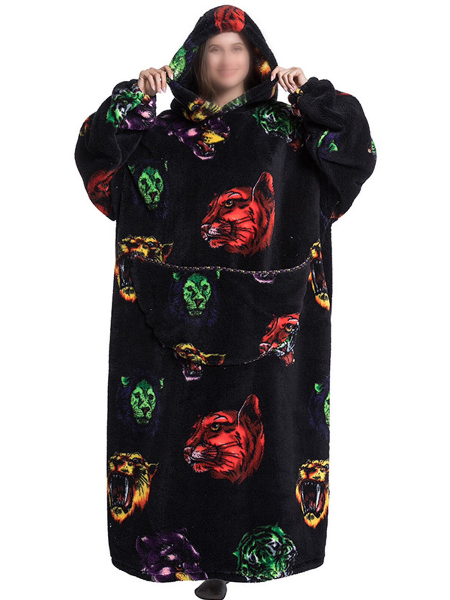 Cindysus Cozy Sherpa Oversize Wearable Blanket Hoodie for Women Winter