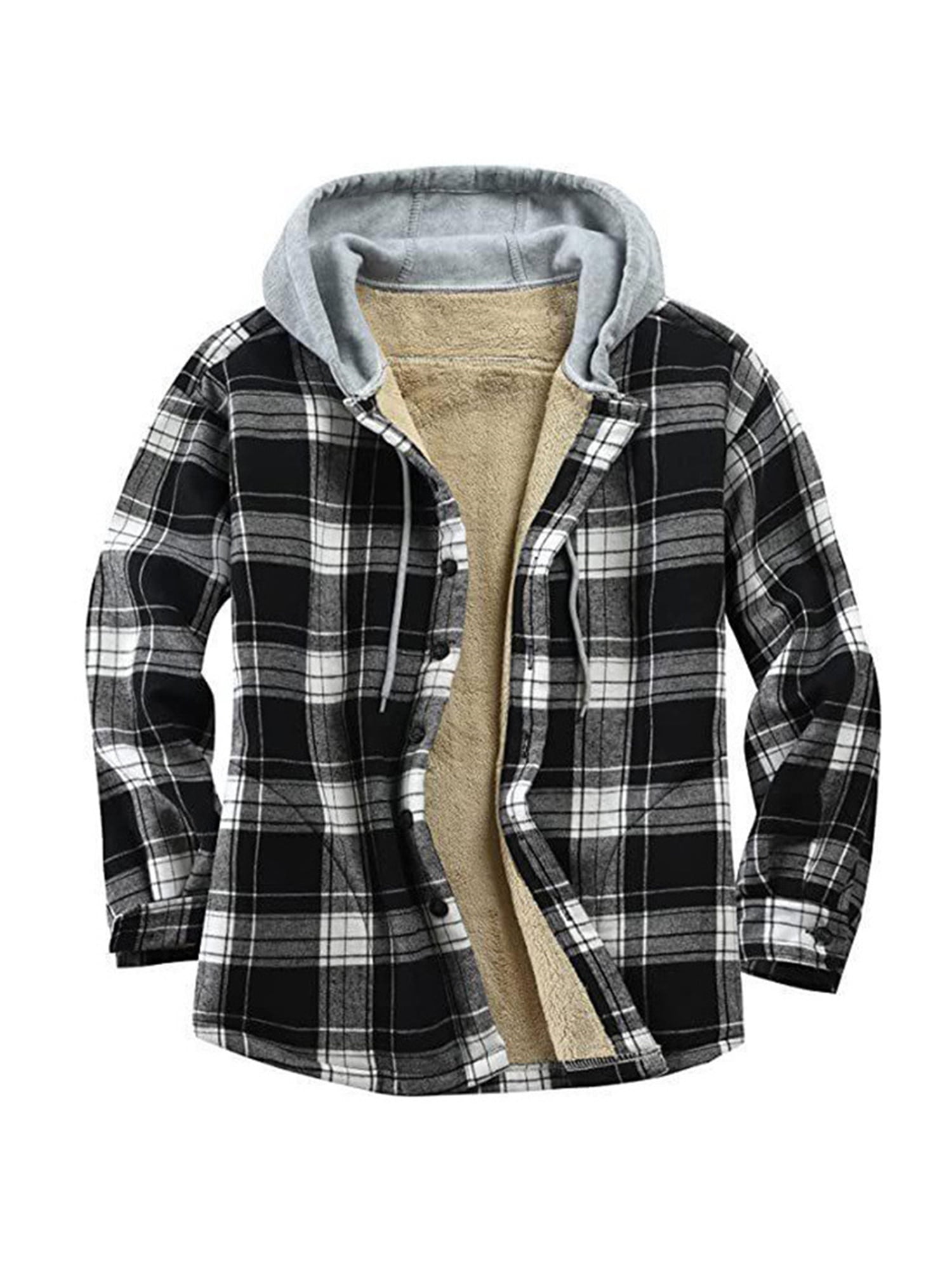 Plaid top sherpa hoodie