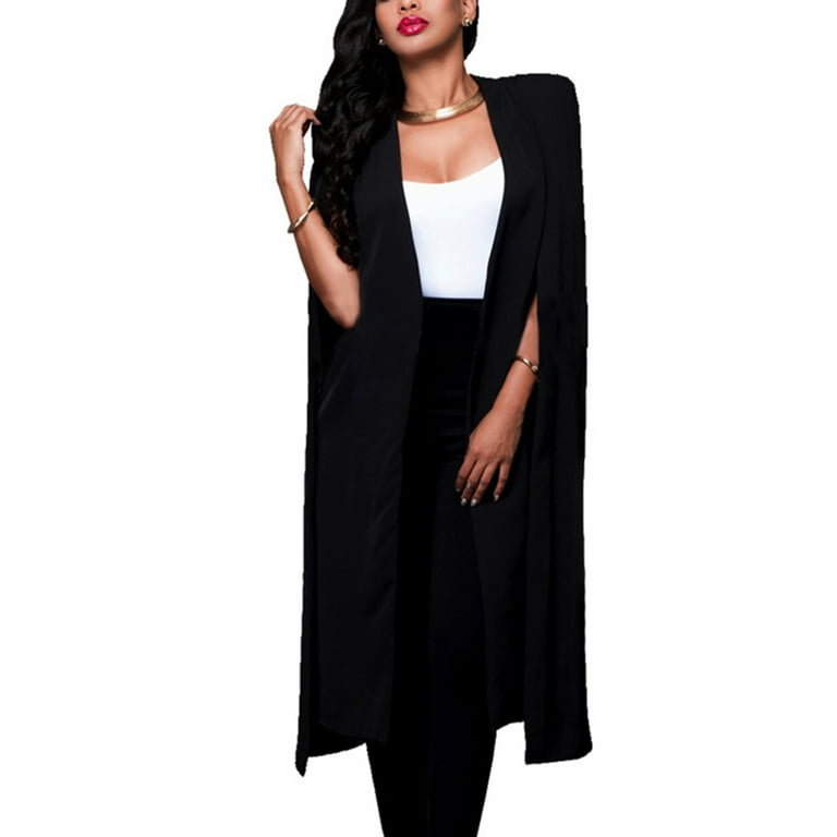 Womens black hotsell cape jacket