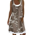 thumbnail image 1 of Cindysus Women Casual Solid Color Tank Dresses Ladies Loose Tunic Midi Dress Floral Print Street Scoop Neck Hawaiian Shift Sundress, 1 of 2