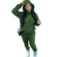 thumbnail image 1 of Cindysus Women Two Piece Outfit Long Sleeve Jogging Set Athletic Hoodie Sweatsuits For Womens Winter Lounge Casual Sets Green 4XL, 1 of 4
