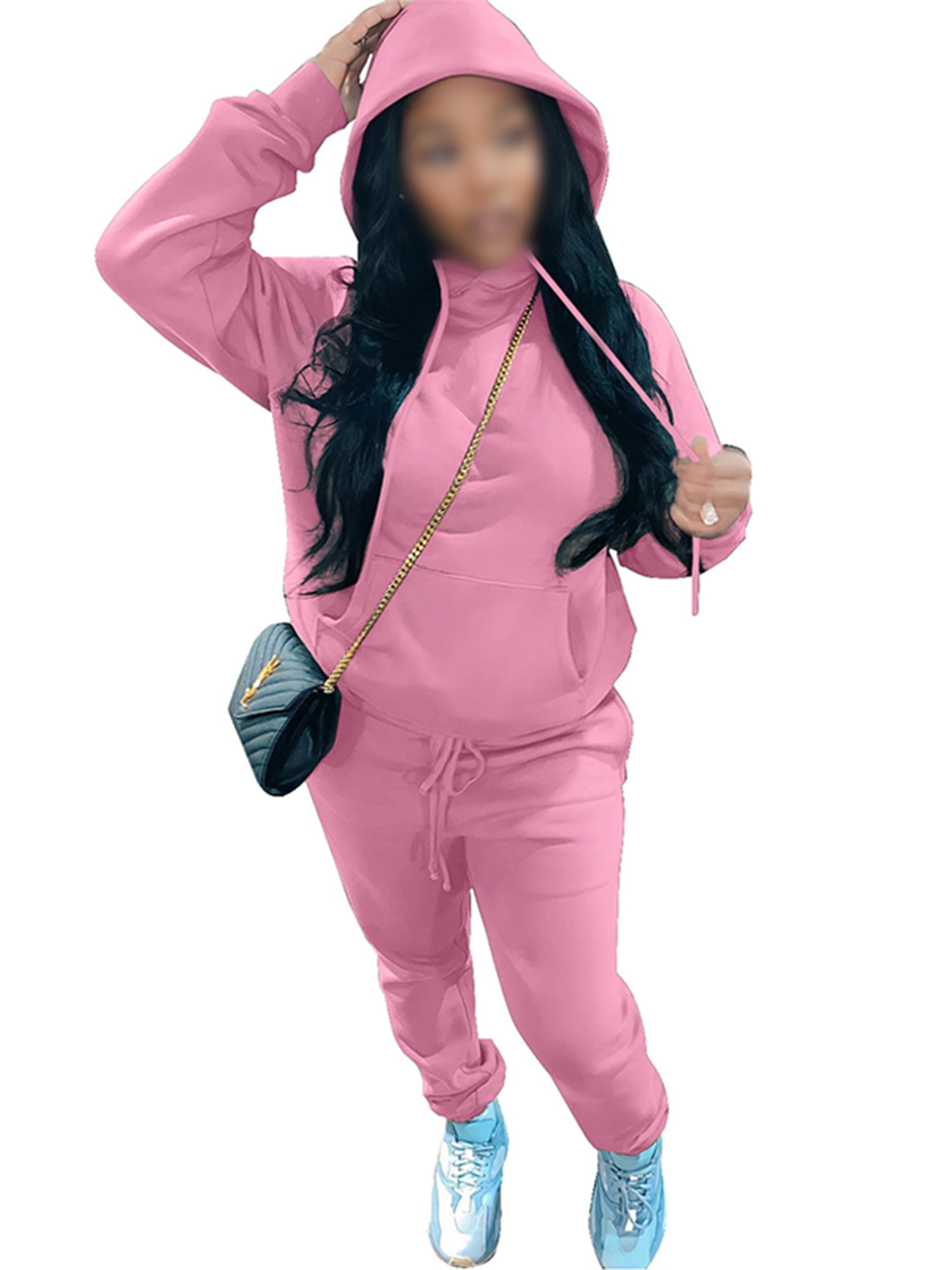 Cindysus Women Two Piece Outfit Long Sleeve Jogging Set Athletic Hoodie