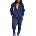 thumbnail image 1 of Cindysus Women Two Piece Outfit Plus Size Sweatsuit Hoodie Jogger Set Casual Jogging Long Sleeve Tracksuit Sets Navy Blue 2XL, 1 of 2