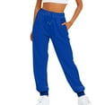 thumbnail image 1 of Cindysus Womens Cinch Bottom Sweatpants High Waisted Athletic Workout Joggers Lounge Pants Activewear with Pockets Blue S, 1 of 3
