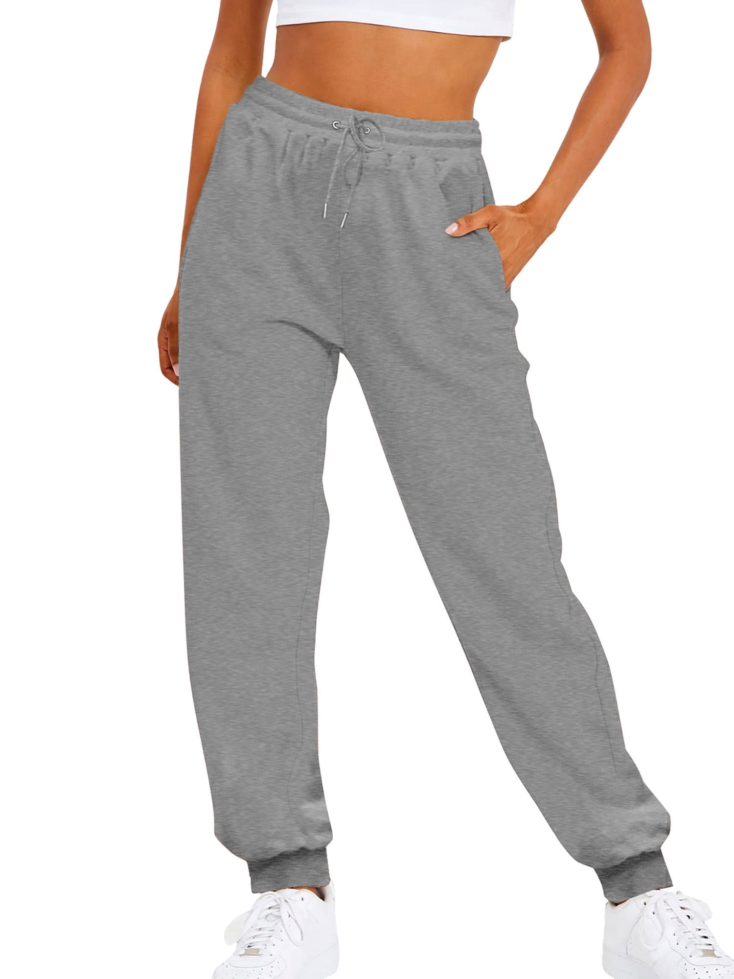 Cindysus Womens Cinch Bottom Sweatpants High Waisted Athletic Workout