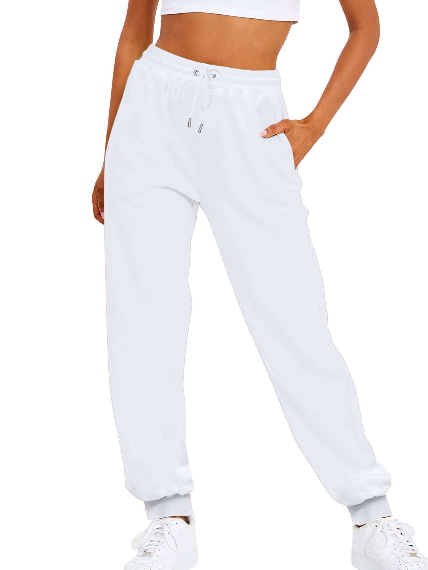Women's High Waist Fringe Jogger Sweatpants - Tassel Detail Yoga Lounge Pants, Stretchy & Bodycon Fit