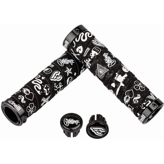 Cinelli X Mike Giant Art Design Fahrradgriffe Black velvet