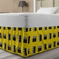 thumbnail image 1 of Cinema Bed Skirt, Drawing of Repeated Director Clapperboards Device Filmmaking Tool Art, Elastic Bedskirt Dust Ruffle Wrap Around for Bedding Decor, 4 Sizes, Mustard and Charcoal Grey, by Ambesonne, 1 of 2