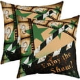 thumbnail image 1 of Cinema Movie Theater Square Cushion Covers Set of 2 Movie Time Pillow Covers Home Decor Vintage Cinema Poster Design Reversible Throw Pillow Covers for Kids Popcorn 20 x 20-Inch, 1 of 6