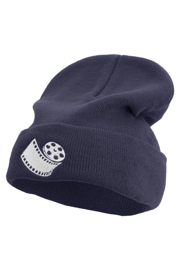 Cinema Old Style Film Big Size Acrylic Long Beanie - Navy XL-3XL