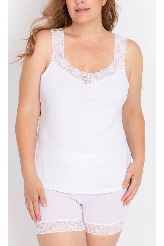 Women's Plus Size Lace Neckline Camisole
