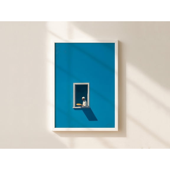 Cinematic Baker Window Kitchen Color Block Pie Minimalist Wall Art Wall Art Unframed Paper Print