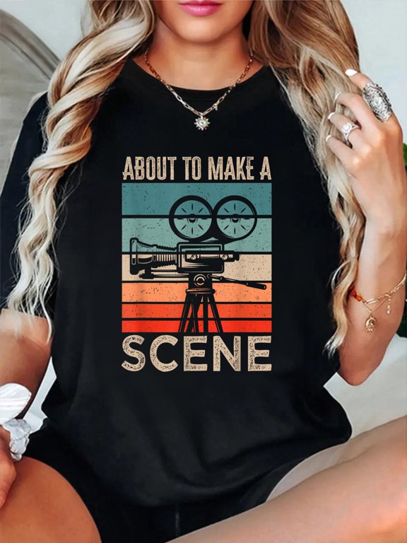 Cinematographer Editor Short Film Writers Movie Maker T-Shirt Graphic Tee summer Tops For Women Round Neck Fashion Cotton shirts
