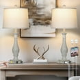 thumbnail image 1 of Cinkeda Table Lamp Set of 2 with 2 USB Charging Ports,3 Way Dimmable Rustic White Bedside Nightstand Lamps for Bedroom Living Room, 1 of 7