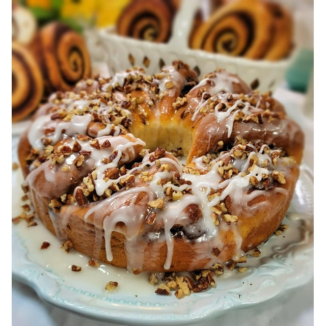 CinnAmazing TEA RING with Traditional Glaze and Pecans - Walmart.com