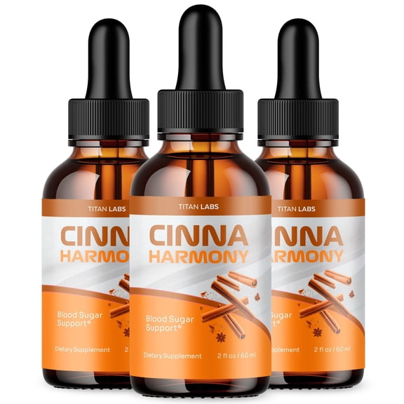 Cinna Harmony Advanced Formula Drops Blood Balance Support Supplement CinnaHarmony 90 Servings