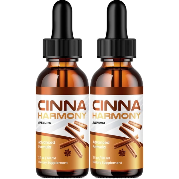 Cinna Harmony Drops CinnaHarmony Advanced Formula Drops Natural Blend Liquid Supplement, 2 Pack, 2 Month Supply