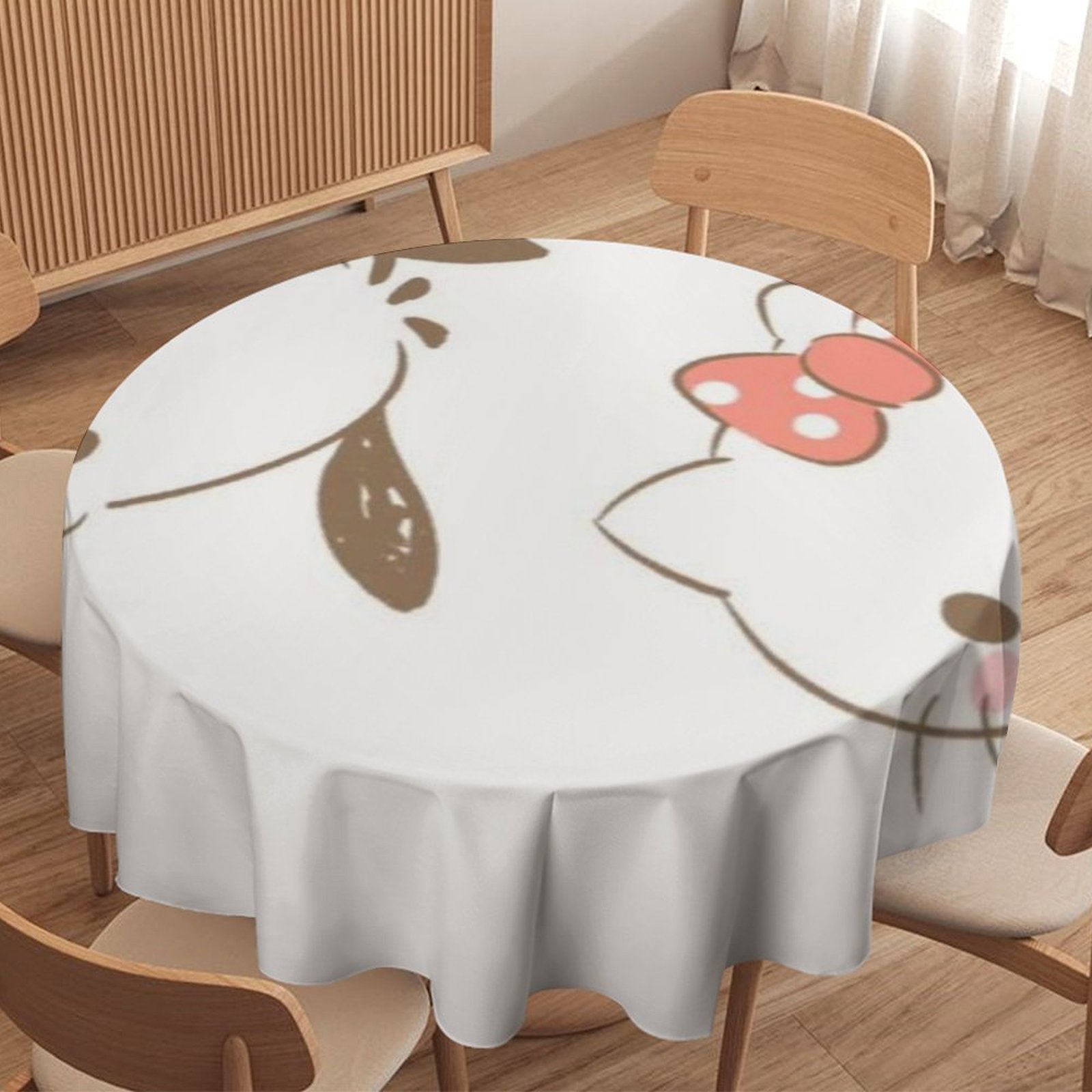 Cinnamoroll Anime Dog Round Tablecloth，Waterproof Stain and Wrinkle